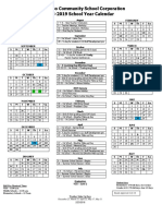 Valparaiso Community School Corporation 2018-2019 School Year Calendar