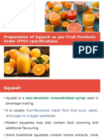 Preparation of Squash As Per Fruit Products Order (FPO) Specifications