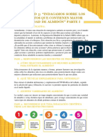 Actividad 5: "Indagamos Sobre Los Alimentos Que Contienen Mayor Cantidad de Almidón" Parte I