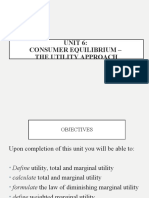 Unit 6: Consumer Equilibrium - The Utility Approach