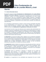 Resumen Del Libro Fundamentos de Administracion de Lourdes Munch y Jose Garcia