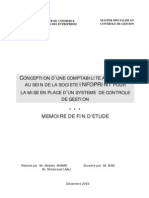 Conception D'une Comptabilite Analytique Au Sein de La Societe Infoprint