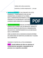 A Continuación Les Hablare de La Etica Economica