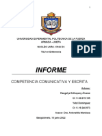 INFORME, Competencia Comunicativa y Escrita