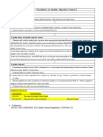 Scope 2. Control: Title: Procedures On Quality Objective Control