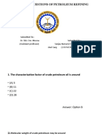 Objective Questions of Petroleum Refining Engineering