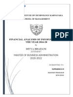 Master of Business Administration 2020-2022: Financial Analysis of Infosys Ltd. For THE YEAR 2016-20