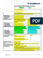 Borgwarner Supplier Edi Readiness Survey: Fields To Be Filled By: Vendor BW Business BW It