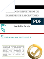 Calidad en Resultados de Examenes de Laboratorio