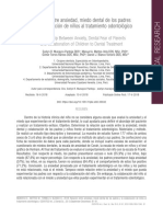 Relación Entre Ansiedad, Miedo Dental