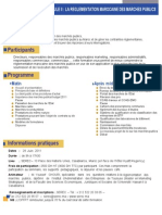 Séminaire Marchés Publics: La Réglementation Marocaine Des Marches Publics