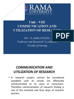 Unit - VIII Communication and Utilization of Research Utilization of Research