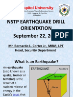 Capitol University: NSTP Earthquake Drill Orientation September 22, 2018