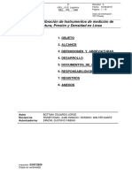 Selección y Calibración de Instrumentos de Medición de Temperatura, Presión, y Densidad en Linea