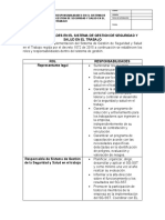 Responsabilidades en El Sistema de Gestion de Seguridad y Salud en El Trabajo