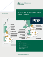 Introduction To Devolution in The United Kingdom: Research Briefing by David Torrance 25 January 2022