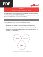 Summary of Personal Leadership & Decision Making