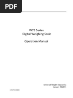 W75 Series Digital Weighing Scale Operation Manual: Universal Weight Electronics January 2018 V1