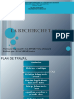 La Recherche Tabou: Professeur Responsable: MR BENYETTOU Mohamed Réalisée Par: BOUCHIKHI Nouha