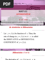 MAT121 SOE L1 Differentiation 1819