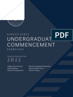 2022 Undergraduate Commencement Program