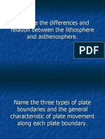 Describe The Differences and Relation Between The Lithosphere and Asthenosphere