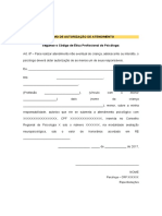 Contrato Criança e Termo de Responsabilidade - Autorização de Atendimento de Menor