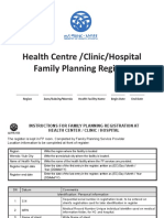 Health Centre /Clinic/Hospital Family Planning Register