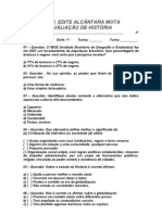 Avaliação de História - 1º Ano / 2º Bimestre