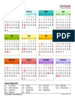 2022 Calendar Landscape Year at A Glance in Color