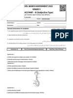 School Based Assessment 2022 Grade 5 SCIENCE PART - B (Subjective Type)