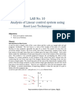 LAB No. 10 Analysis of Linear Control System Using Root Loci Technique