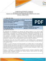 Syllabus Del Curso Diplomado de Profundización en Gerencia Del Talento Humano