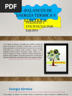 Balances de Energía Térmica y Eléctrica Pérdidas y Eficiencias Por Equipo