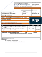 Fiche de Non Conformite