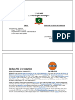 21MBA13 Accounting For Managers: Topic: Financial Analysis of Indian Oil