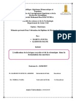 L'utilisation de La Brique Recyclée Et de La Céramique Dans La Formulation Des Mortiers