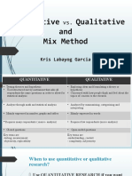 Qualitative vs. Quantitative and Mixed