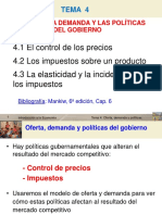 TEMA 4. La Oferta, La Demanda y Las Políticas de Gobierno