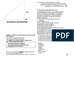 Unit Test 3 Group A Vocabulary and Grammar