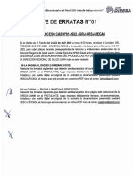 Fe de Erratas N 01-CAS No.01-2022