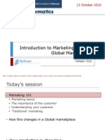 Introduction To Marketing and The Global Marketplace