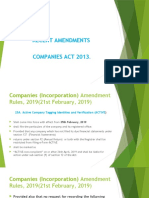 Recent Amendments Companies Act 2013