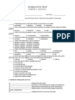 Summative Test: Science 8 - Module 1