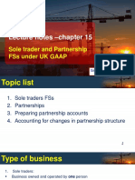 Lecture Notes - Chapter 15: Sole Trader and Partnership Fss Under Uk Gaap