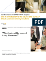 Unit 1: Introduction To The Course and Our SAP Cloud Appliance Library Solutions