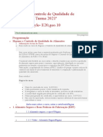 Higiene e Controle de Qualidade de Alimentos