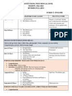 Dav Institutions, West Bengal Zone SESSION: 2022-2023 Divided Syllabus Class:Xii Subject: English