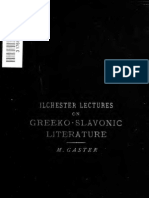 Gaster Moses - Ilchester Lectures - Greeko-Slavonic Literature