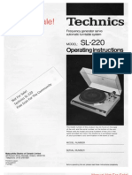 Technics SL-220 Operating Instructions - English